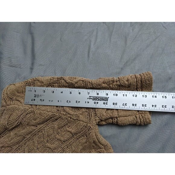 Talbots Top Brown Cable Knit Crochet Cotton Nylon Blend Short Sleeve Womens XL - Picture 8 of 8